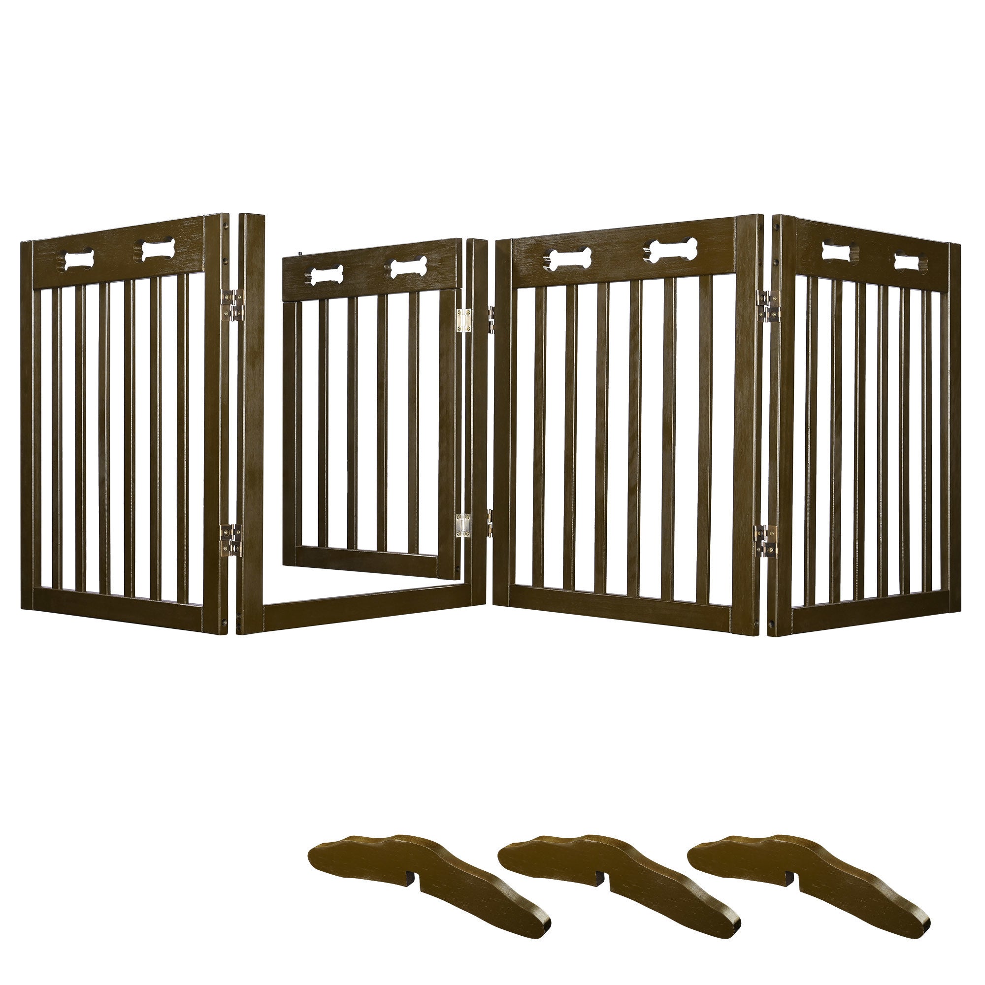 Folding wooden outlet gate